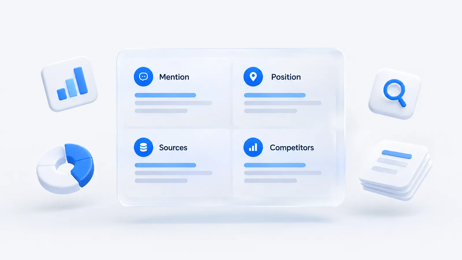 One ChatGPT answer broken into four recorded fields: mention, position, sources and competitors